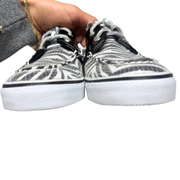Sperry Top-Sider Bahama 2-Eye Boat Shoes Zebra Print Sequins US 7 NEW - Picture 11 of 11